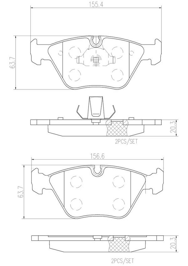 BMW Disc Brake Pad Set - Front (Ceramic) 34116779652 - Brembo P06043N